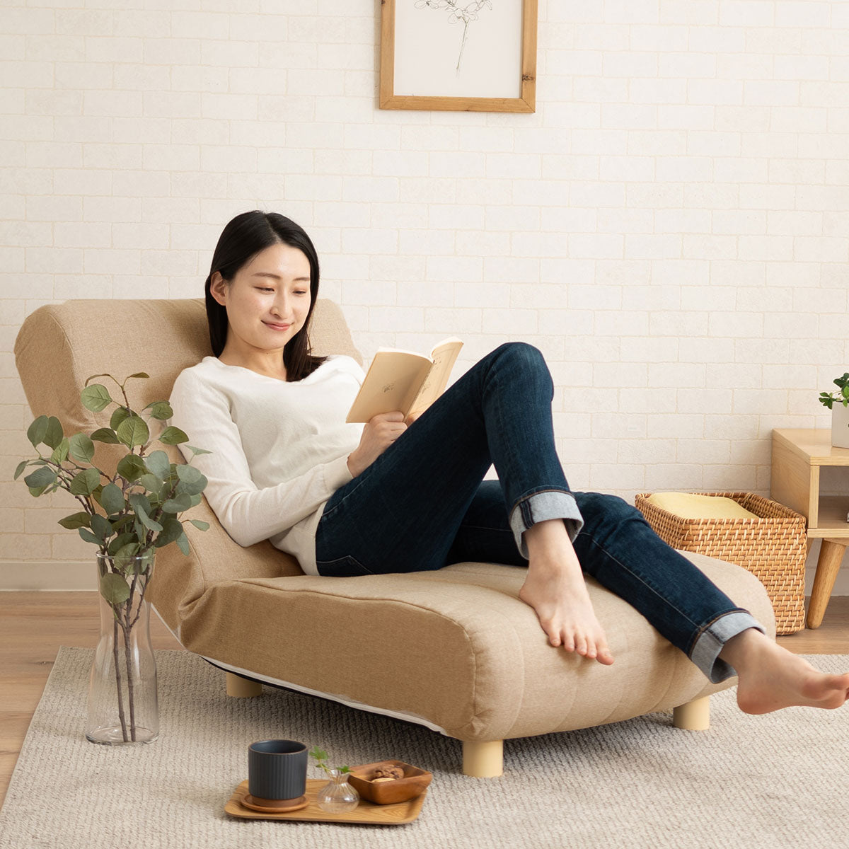 Testa】 低反発リクライニングソファ 1人用 ハイバック～フラット 脚