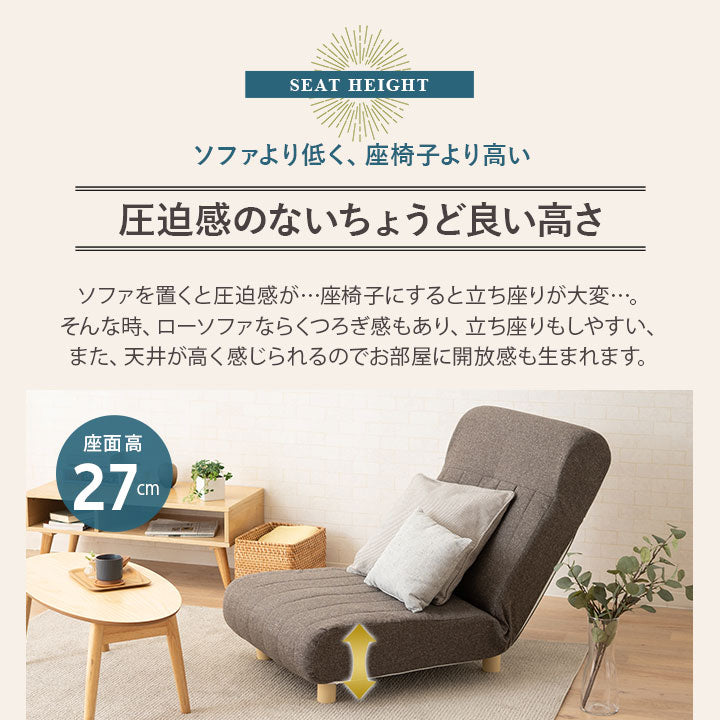 Testa】 低反発リクライニングソファ 1人用 ハイバック～フラット 脚
