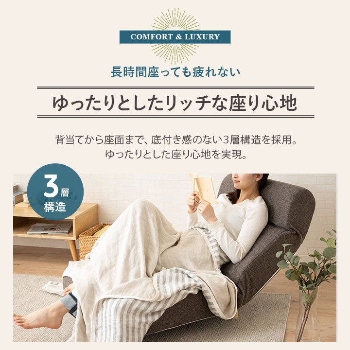Testa】 低反発リクライニングソファ 1人用 ハイバック～フラット 脚
