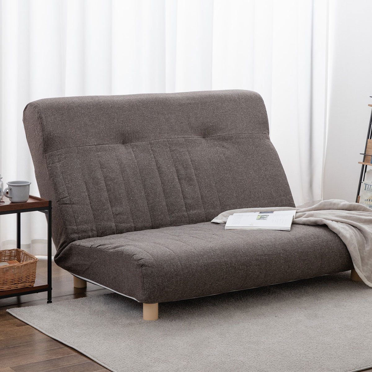 Testa】 低反発リクライニングソファ 2人用 ハイバック～フラット 脚