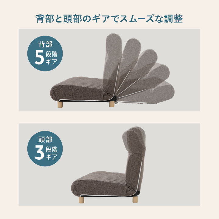 低反発リクライニングソファ 2人用 フロアソファ ハイバック～フラット 脚付き