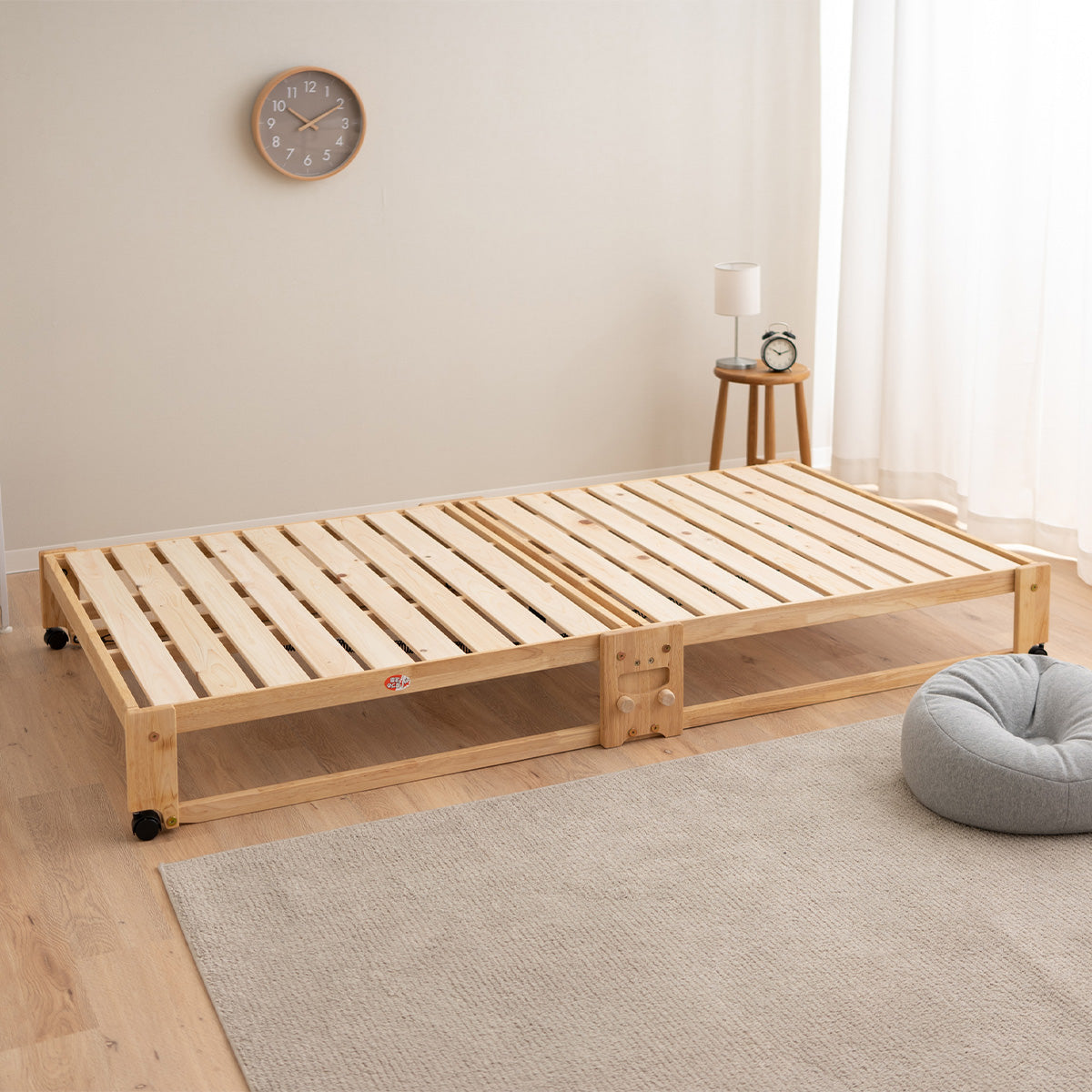 折りたためるヒノキすのこベッド   日本製 ロータイプ