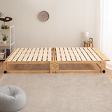 折りたためるヒノキすのこベッド   日本製 ロータイプ