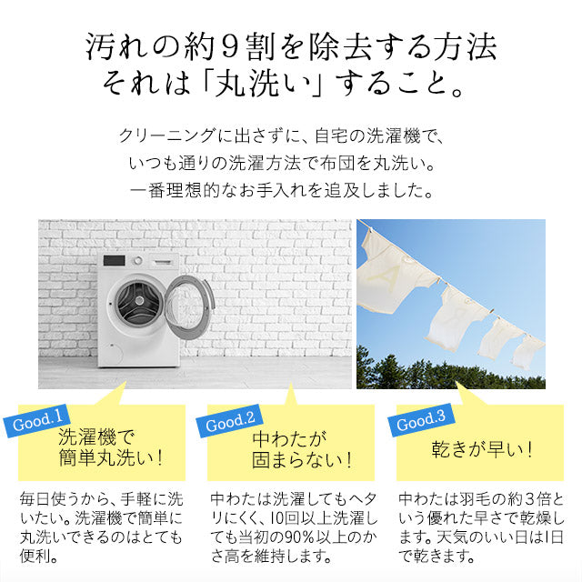 洗濯機で洗える掛け布団 ダブルサイズ ダクロン 国産 ｜ 寝具・家具の