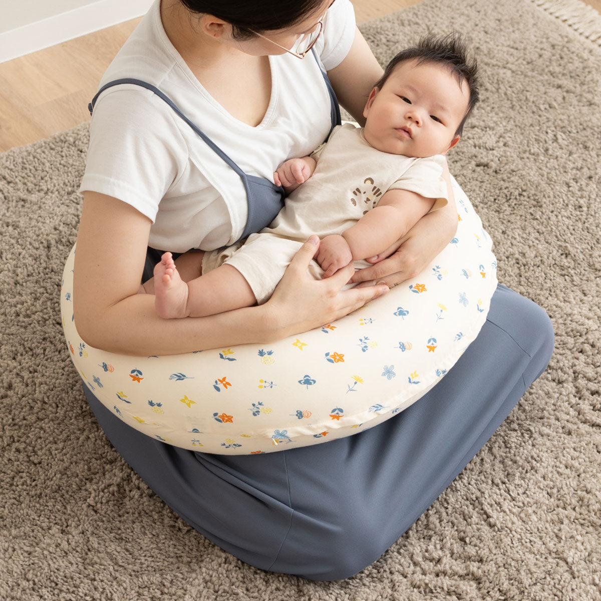 授乳クッション 三日月型 3way 日本製 綿100% ダブルガーゼ 洗える 抱き枕 ベビークッション お座り 寝かしつけ 妊婦 マタニティ