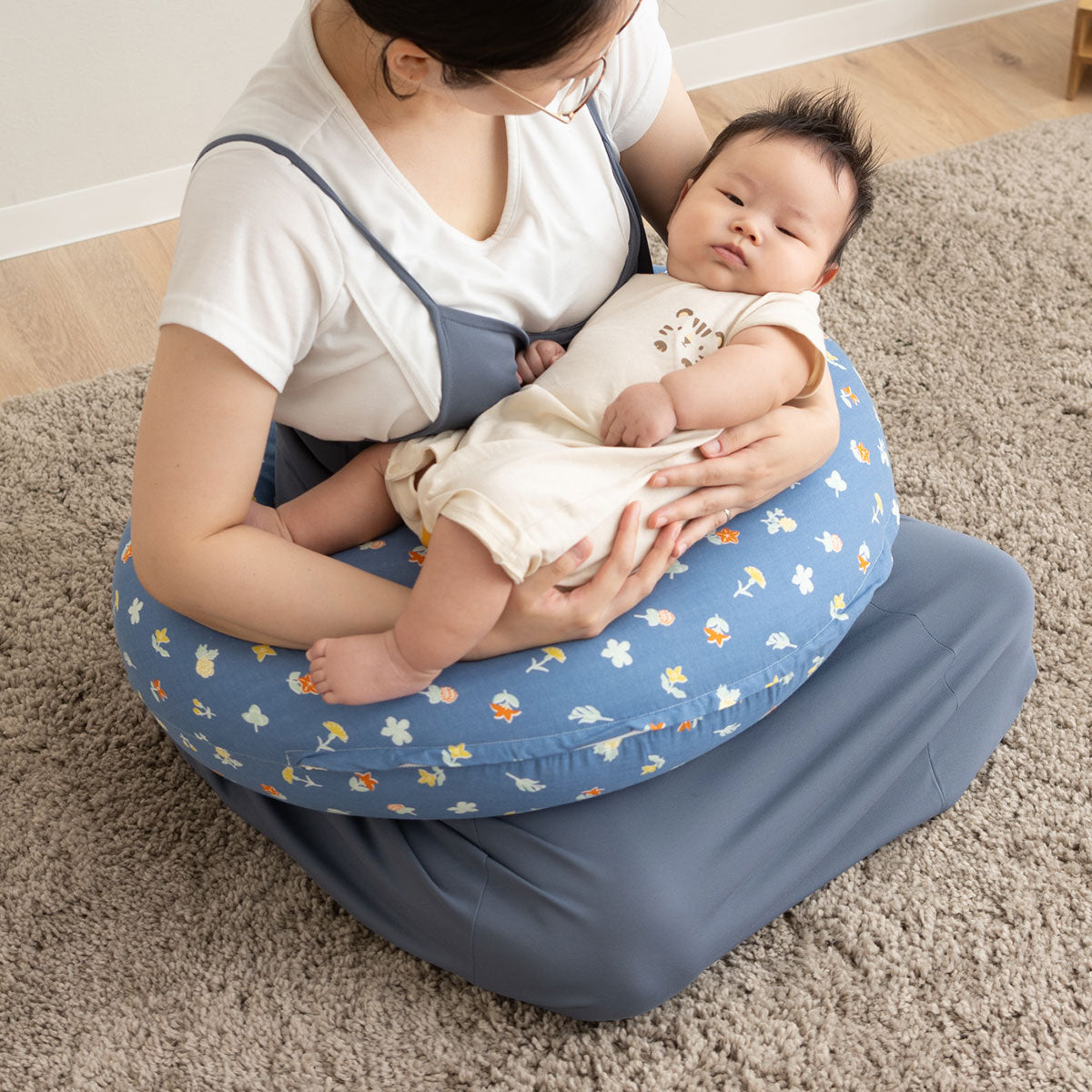 授乳クッション 抱き枕 三日月型 日本製 綿100% ベビークッション 3way