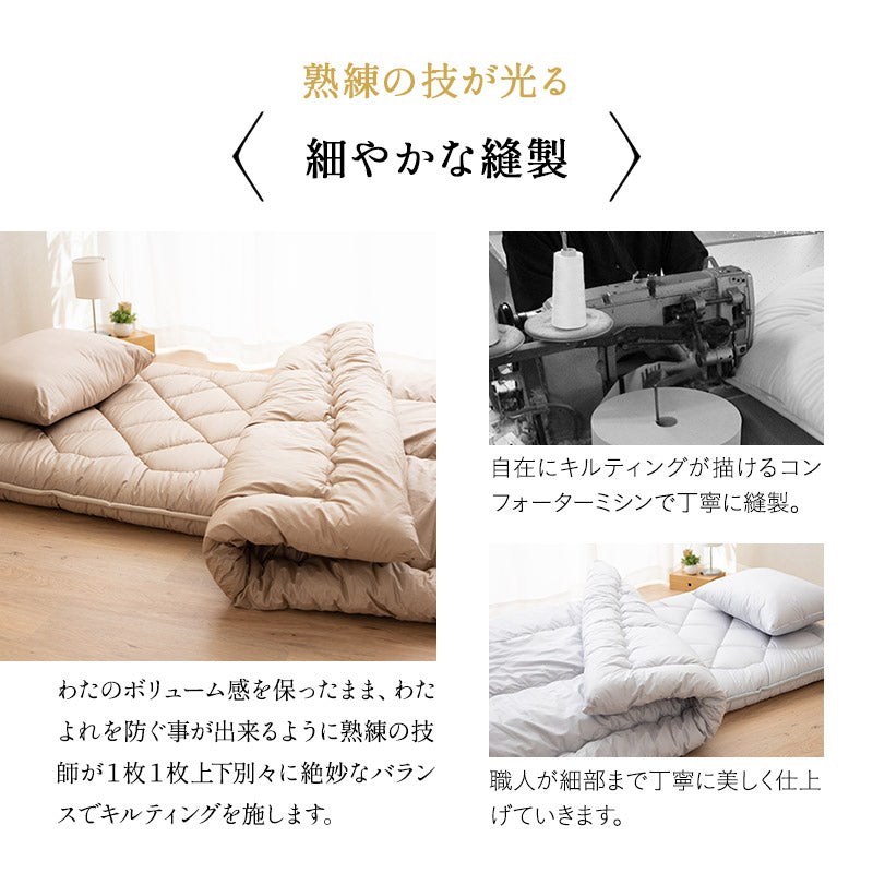 掛け布団 シングル 非圧縮 日本製 抗菌 防臭 防ダニ 【エムールカラー