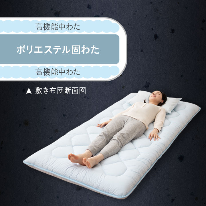 ◆まだ◆極厚敷き布団 ダブルサイズ 日本製 三層構造  綿100％ 抗菌 防臭 防ダニ 高反発 軽量 腰痛