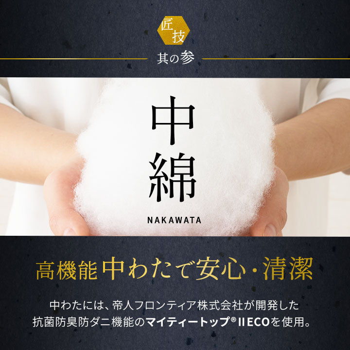 ◆まだ◆極厚敷き布団 ダブルサイズ 日本製 三層構造  綿100％ 抗菌 防臭 防ダニ 高反発 軽量 腰痛