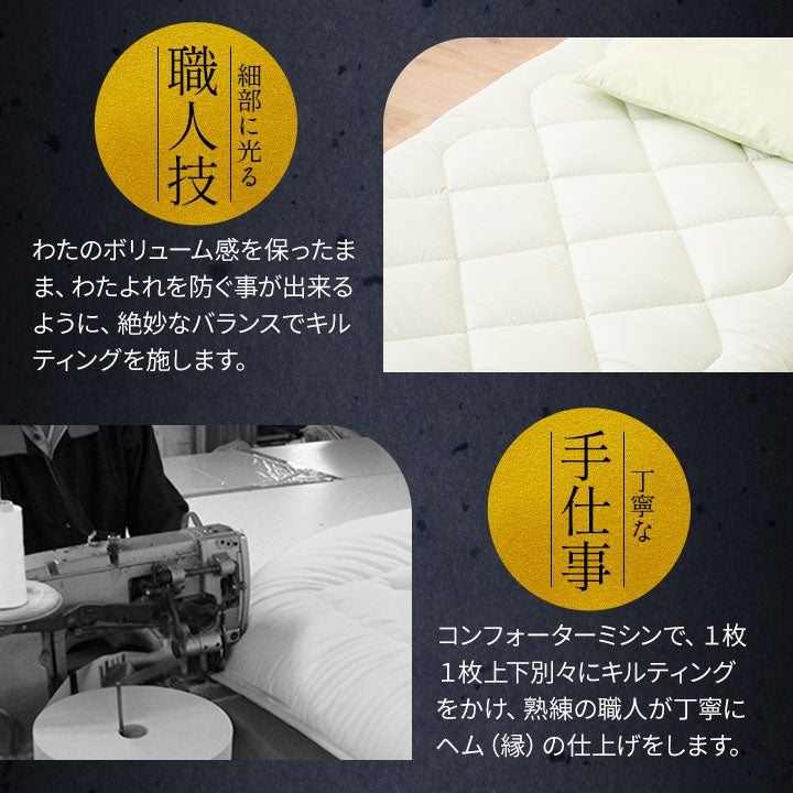 ◆まだ◆極厚敷き布団 ダブルサイズ 日本製 三層構造  綿100％ 抗菌 防臭 防ダニ 高反発 軽量 腰痛