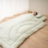 体にフィットする 布団3点セット シングル （掛け布団・敷き布団・枕） 日本製 抗菌 防臭 防ダニ 綿100％ 掛け敷き枕 組布団