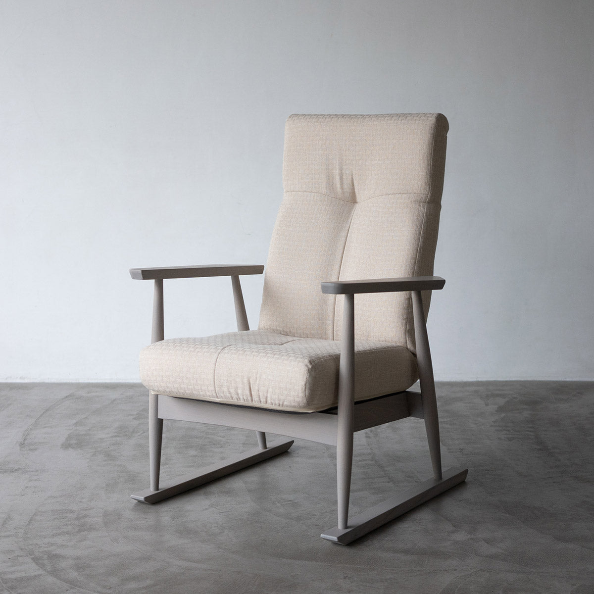 アースモス 椅子高座椅子　背もたれ横型　45×43×70cm 背丈に合わせた 高座椅子 「みなも」 無段階リクライニングチェア