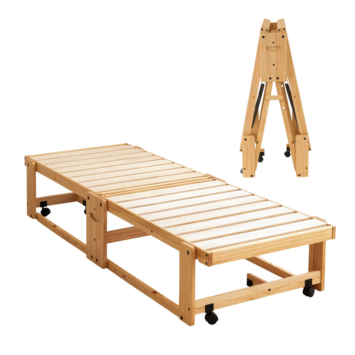 折りたたみベッド すのこベッド 幅65cm コンパクトショート 完成