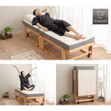 折りたたみベッド 3つ折り専用マットレス 2点セット 幅65cm コンパクトショートサイズ ごろ寝 子供用 狭小住宅 来客用 避難用