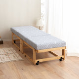 すのこベッド 3つ折りマットレス 2点セット 幅65cm コンパクトショートサイズ 完成品 横揺れ防止 安全ロック付き アシスト機能付き キャスター付き 折りたたみベッド ベッドフレーム コンパクトマットレス ごろ寝 子供用 狭小住宅 来客用 避難用