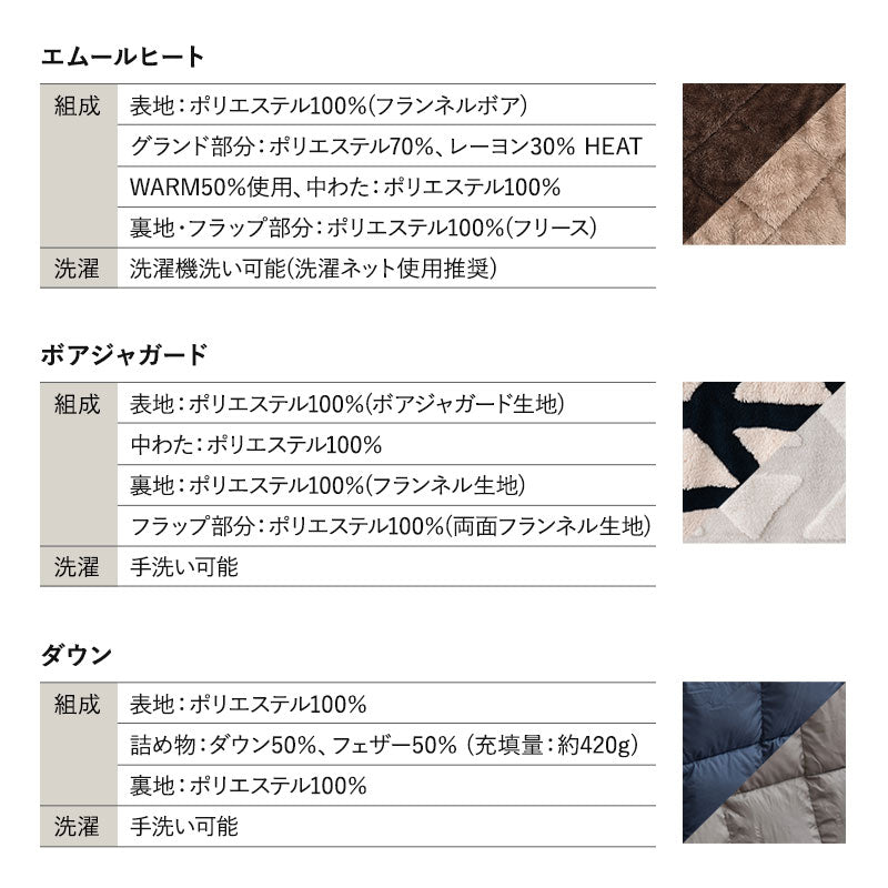 CLA'T クラット こたつテーブル＋こたつ掛け布団 2点セット 幅120cm 長方形 高さ調節可能 リバーシブル こたつ布団 やぐら 机 ソファ