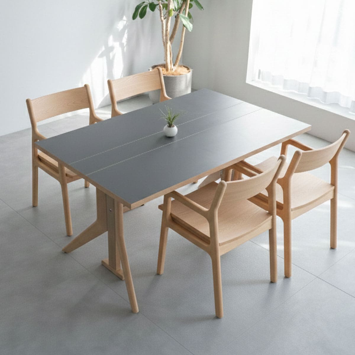 ダイニング 5点セット 幅135cm 折りたたみ バタフライ 長方形 角型 2人