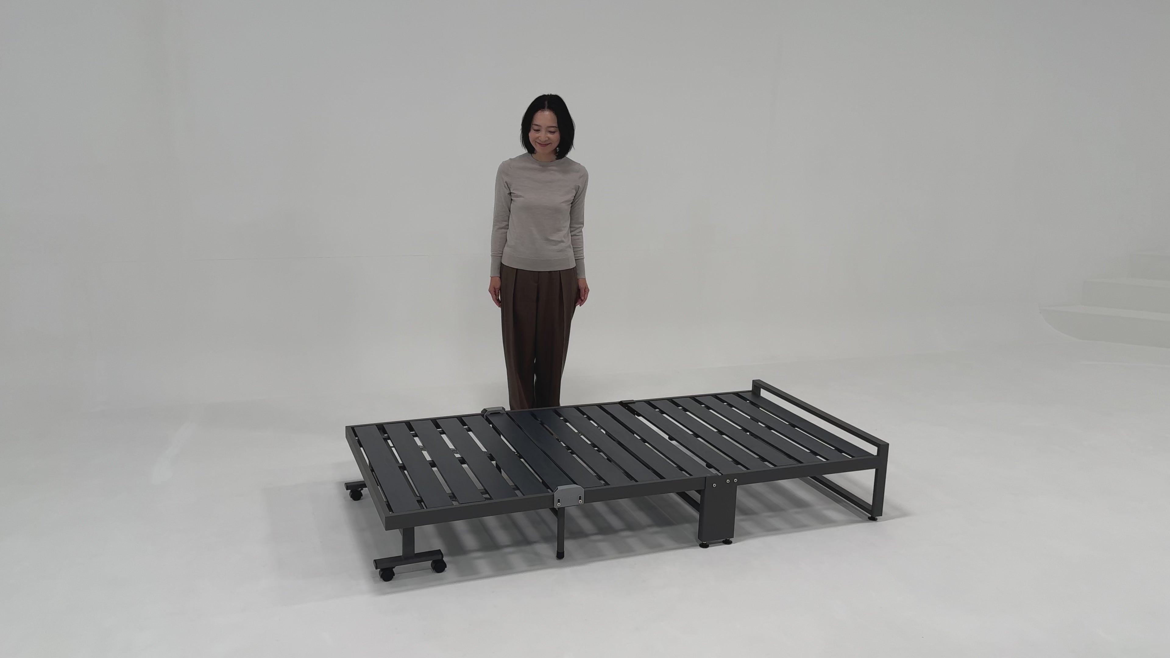 三つ折りマットレス専用ベッド FARBLE ファーブル シングルサイズ 指