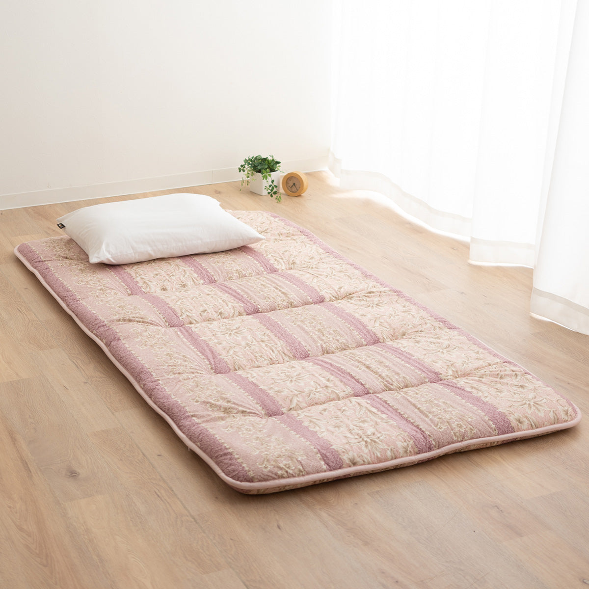 腰に優しい 敷布団/寝具  100×200cm 防ダニ 抗菌 防臭 バランス 綿混 日本製 〔ベッドルーム〕 [▲][TP] 羊毛 防ダニ 三層 敷布団 セミシングル シングル セミダブル