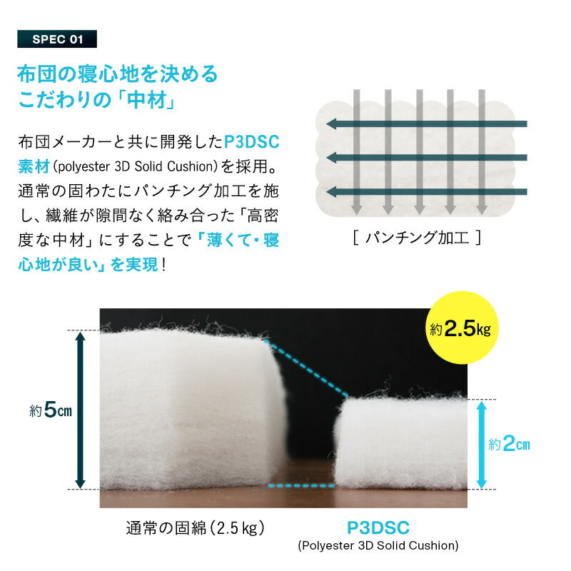 布団3点セット シングル 収納ケース付き コンパクト 折りたたみ | 寝具
