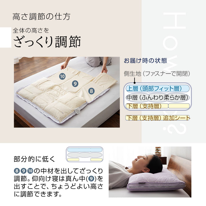 【数量限定】 オーダー 枕 まくら 日本製 手洗いOK カスタマイズ 高さ調節 ジャガード織