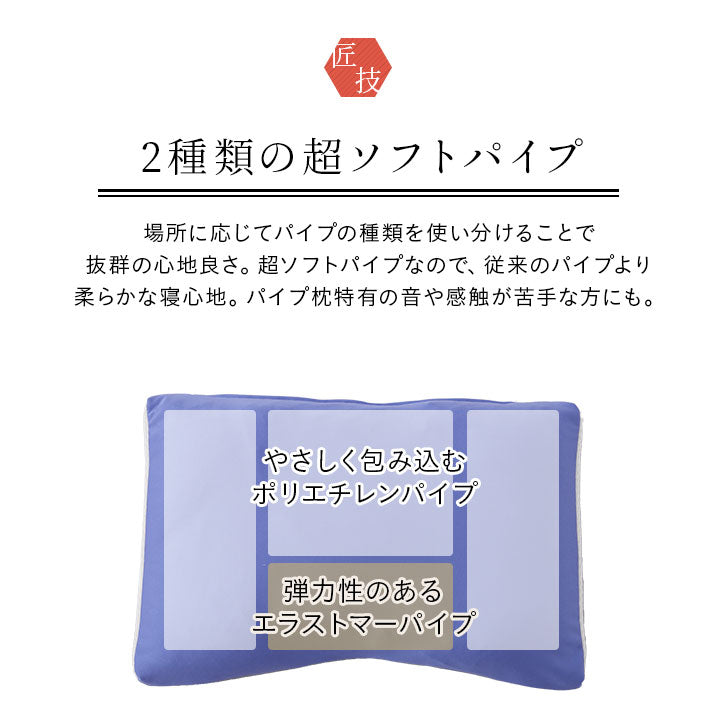 全てが日本製のこだわり抜いた枕 パイプ 高め 低め 洗える 丸洗いOK 吸湿・速乾・制菌生地