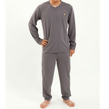 EMOOR SLEEP WEAR スリープウェア リカバリーウェア パジャマ ロングスリーブ ロングパンツ  MEN メンズ M L ネイビー グレー 上下セット