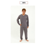 EMOOR SLEEP WEAR スリープウェア リカバリーウェア パジャマ ロングスリーブ ロングパンツ  MEN メンズ M L ネイビー グレー 上下セット
