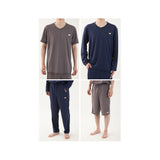 EMOOR SLEEP WEAR スリープウェア リカバリーウェア パジャマ ロングスリーブ ロングパンツ  MEN メンズ M L ネイビー グレー 上下セット