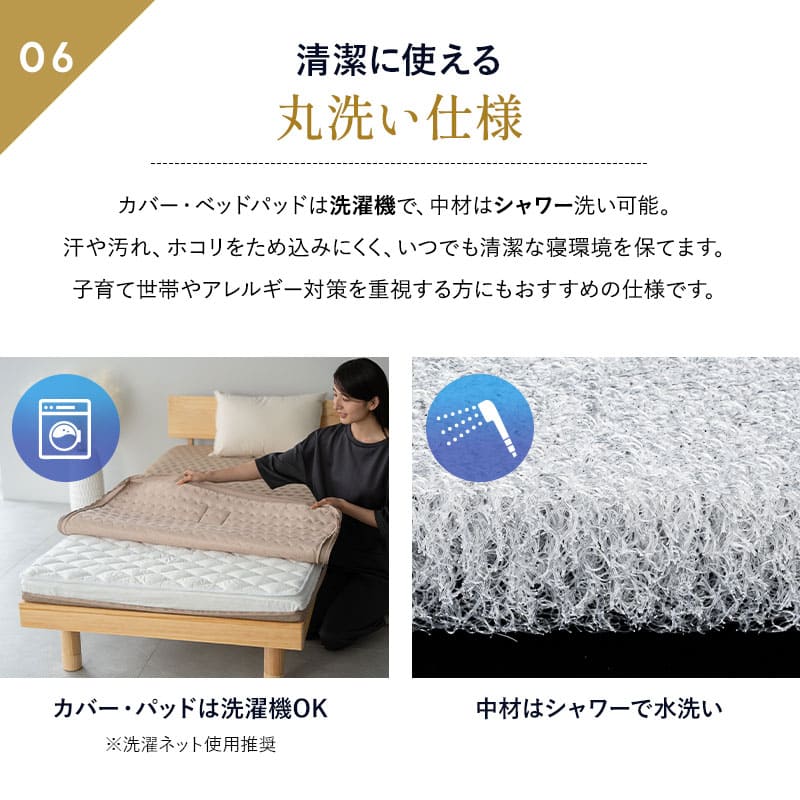 【ほぼ新品】ファイバー素材三つ折りマットレス 三つ折りマットレス シングル 3D構造体 高反発 ファイバー 丸洗い