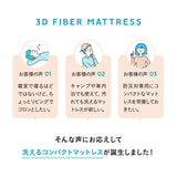 コンパクトマットレス 幅65cm ごろ寝 三つ折り 折りたたみ 高反発 3Dファイバー 丸洗い アンダーマットレス オーバーレイ トッパー 通気性抜群 昼寝 キャンプ 車中泊 防災対策 65×180cm