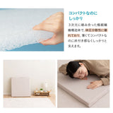 コンパクトマットレス 幅65cm ごろ寝 三つ折り 折りたたみ 高反発 3Dファイバー 丸洗い アンダーマットレス オーバーレイ トッパー 通気性抜群 昼寝 キャンプ 車中泊 防災対策 65×180cm