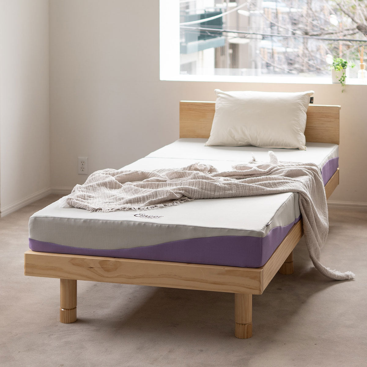 バウンシーマットレス ハイブリット 3層構造 高反発ウレタン TPEジェル 極厚 最厚 15cm 三つ折り 3つ折り 折りたたみ シングルサイズ