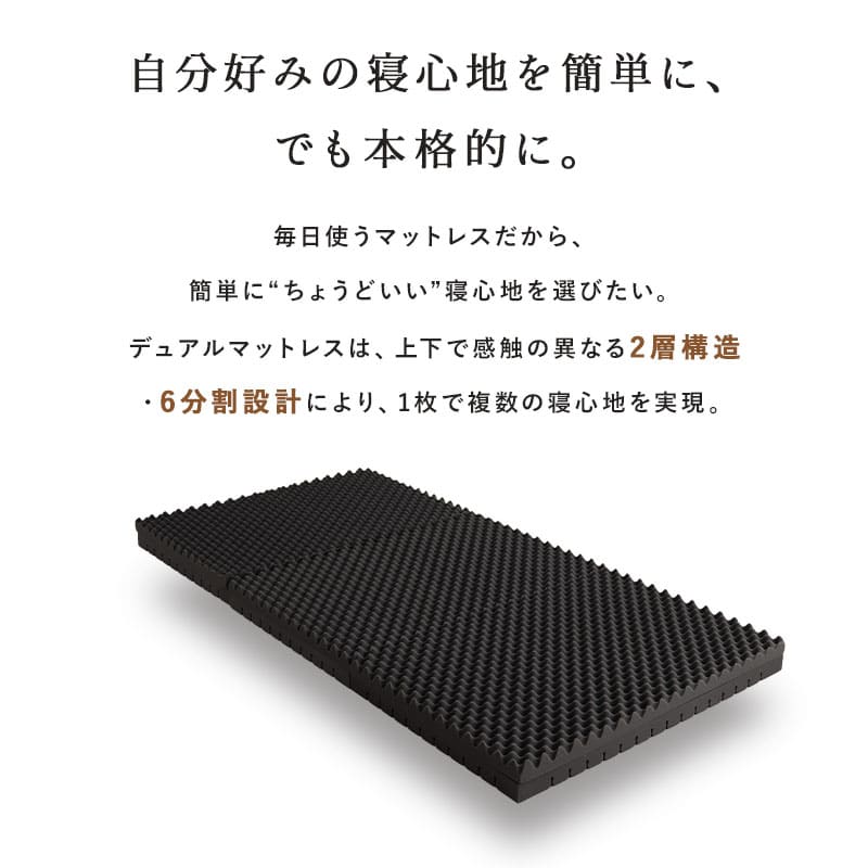 三つ折りマットレス 折りたたみマットレス 極厚 10cm 高反発 高硬度 ウレタン かため 2層構造 6分割設計 寝心地をカスタマイズ可能