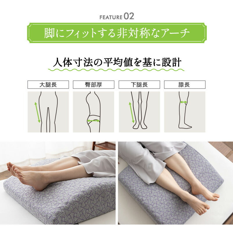 スロープフットピロー カバー付き 足枕 足まくら 脚枕 枕 まくら マクラ ピロー オットマン 浮腫 むくみ 疲れ 解消 仰向き寝