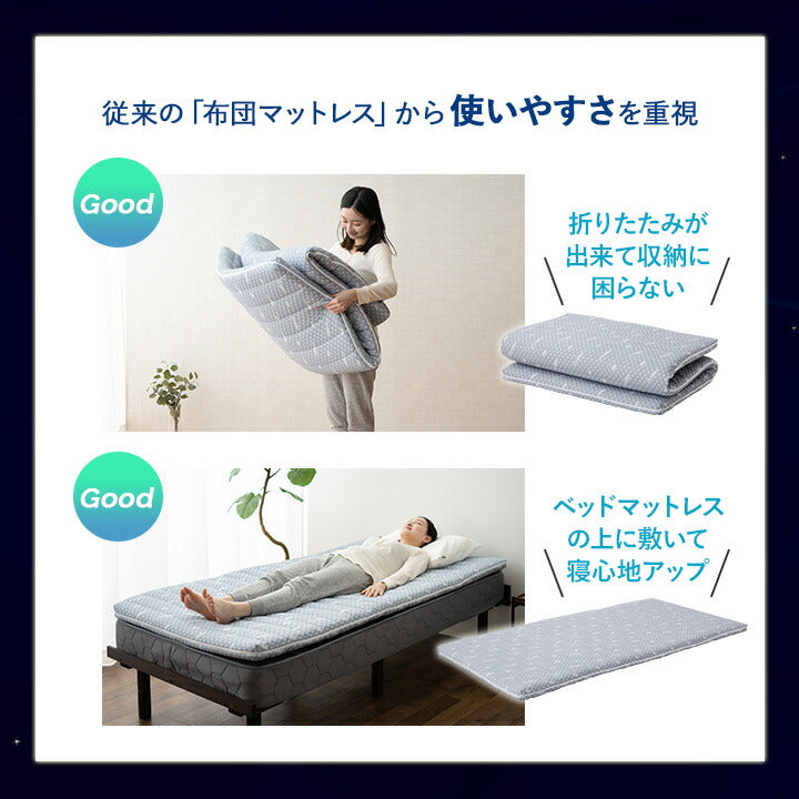 高反発ウレタン 綿入り特殊カバー採用 布団マットレス2 クイーンサイズ
