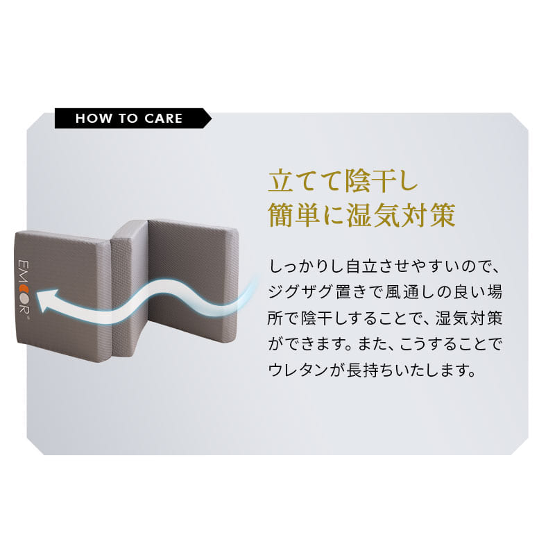 グランドマットレス コンパクトショートサイズ 三つ折り 折りたたみ コンパクト 約65×180 極厚 厚さ12cm