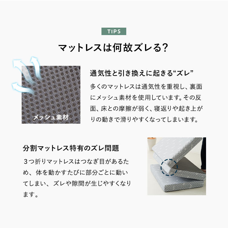 マットレス用 滑り止め 幅65cm コンパクト ごろ寝 ズレ防止 隙間防止 湿気対策 補助パッド 下敷き フロアマット フロアシート