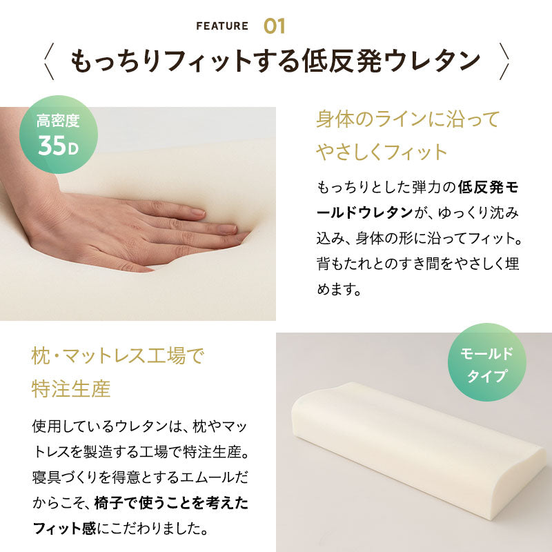 椅子に座るときの首と腰のための枕 椅子用クッション 首枕 腰枕 ヘッドレスト ネックピロー ランバーサポート 腰当て 背当て 固定バンド付き