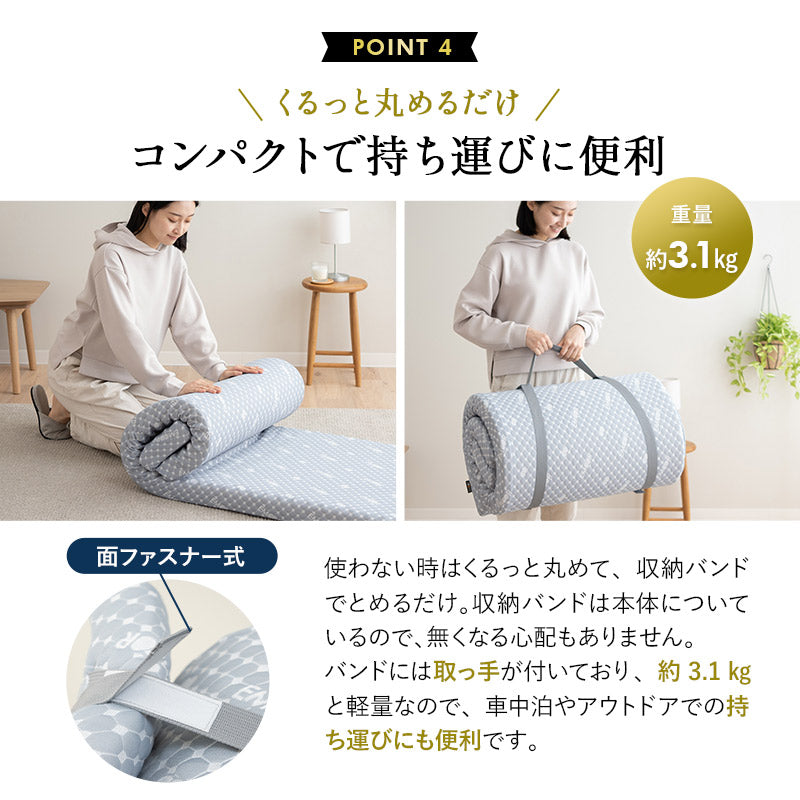 ロールマットレス スリム コンパクト リバーシブル 折りたたみマット