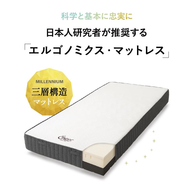 ミレニアム ノンコイル マットレス シングル 極厚 20cm 3層構造 低反発