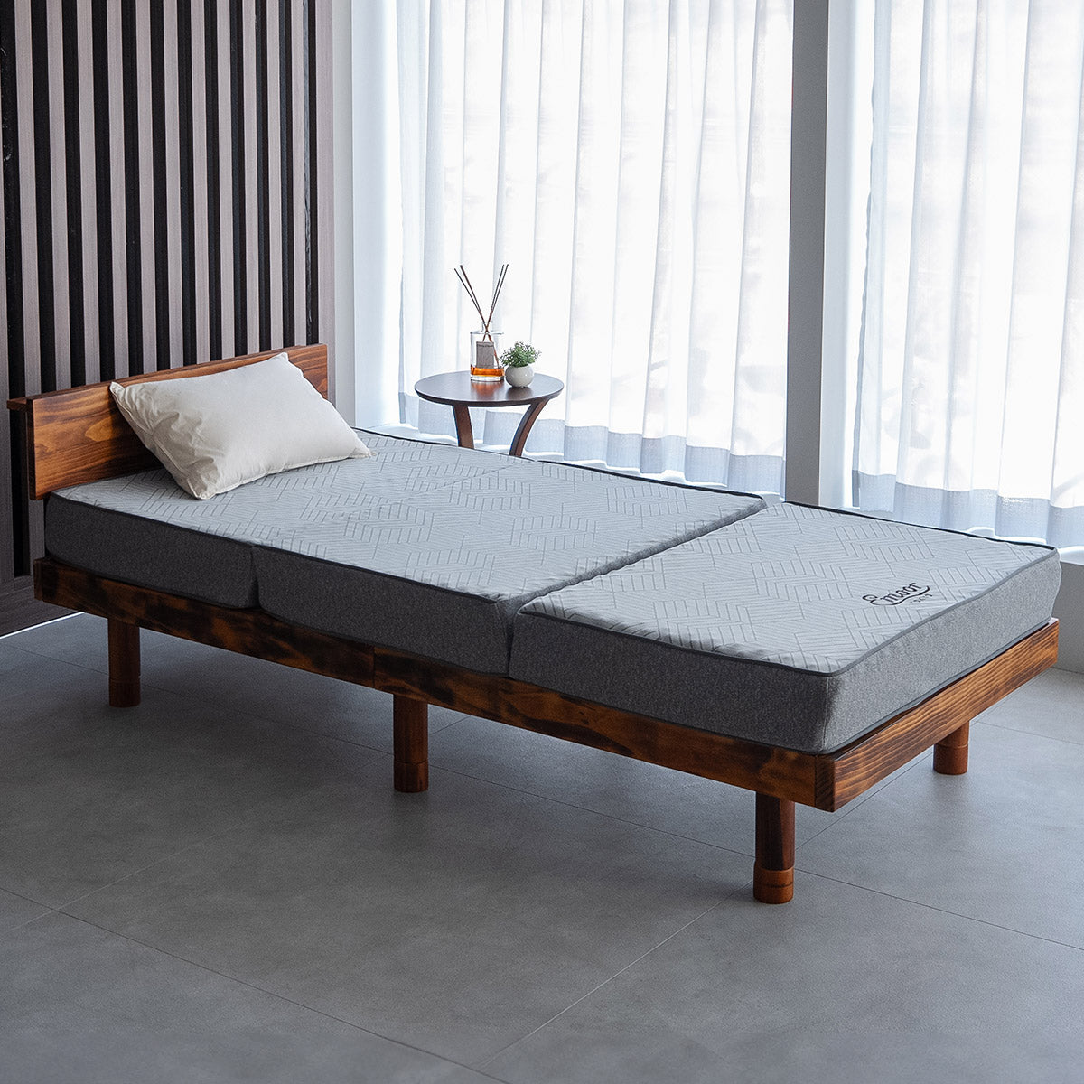 EMOOR シングルマットレス グレー EMOOR ポケットコイル マットレス セミシングル シングル