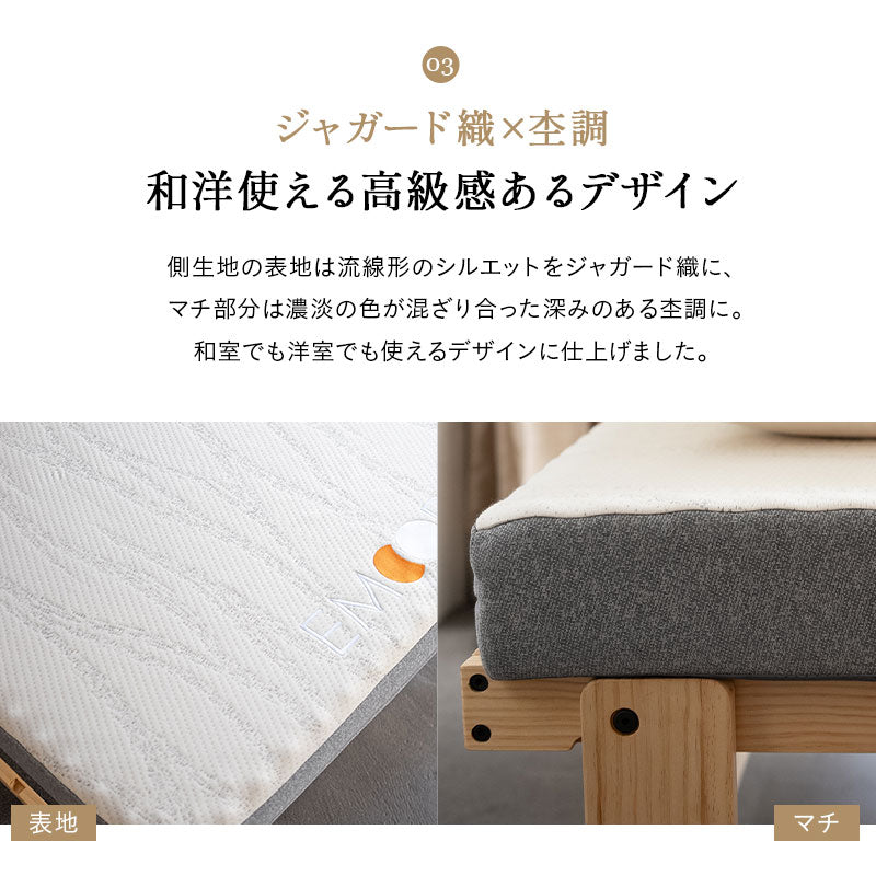 敷いたまま折りたためる 折りたたみベッド専用 マットレス シングルサイズ 2層構造 極厚 滑り止め加工 変則3つ折り形状 ショールーム体験可