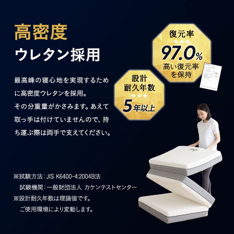 【EMOOR PREMIUM】 プレミアムポータブルマットレ プレミアムマットレス 三つ折り 折りたたみ マットレス セミ