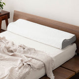 EMOOR PREMIUM ずっと寝返りができる枕  まくら 長い枕 長め ロング 枕 ピロー 大きめ ビッグサイズ 横長 寝返り プレミアム 枕カバー付き 枕カバー洗濯可 95×30×12cm ホワイト 白 ギフト プレゼント