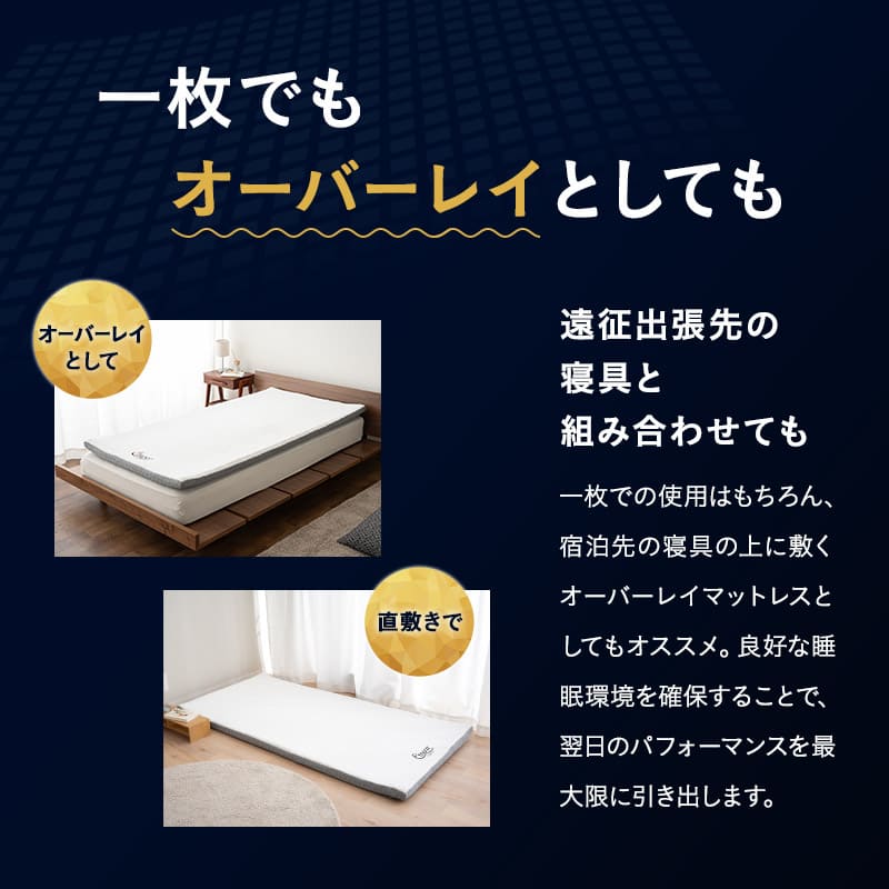 ポータブルマットレス シングル ロール式 オーバーレイ 専用バッグ付き