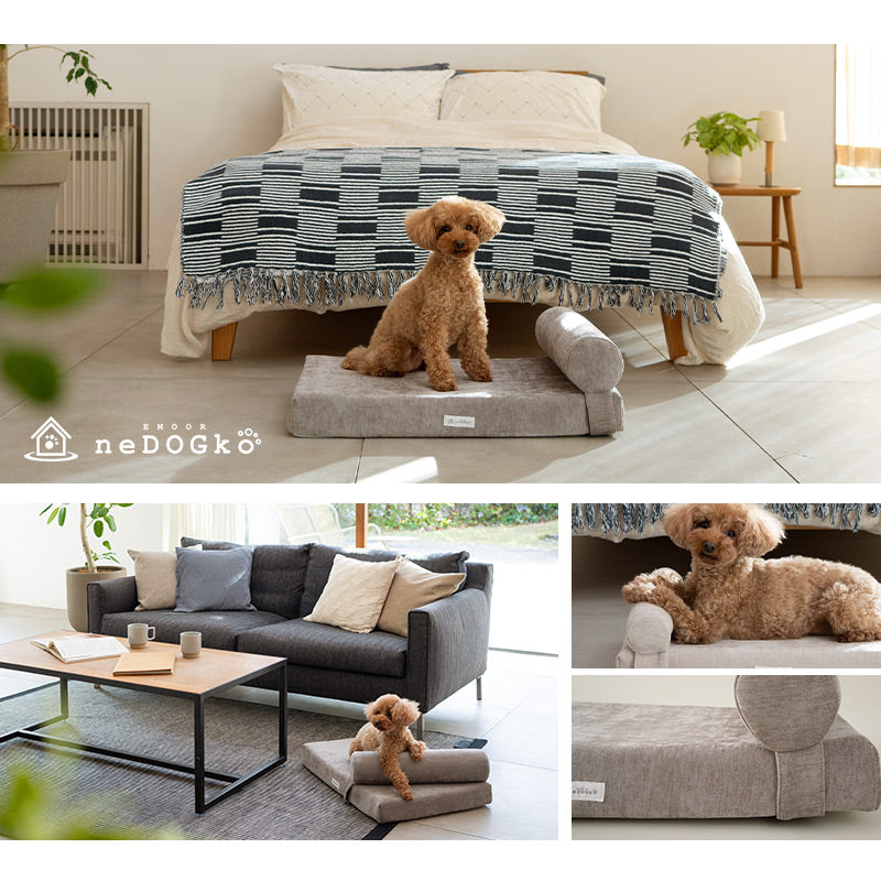 新品未使用　neDOGko 枕が動かせる体圧分散ドッグマットレス　M モカグレー 愛犬専用 体圧分散 プレミアム ドッグ マットレス 枕が 動かせる 低床