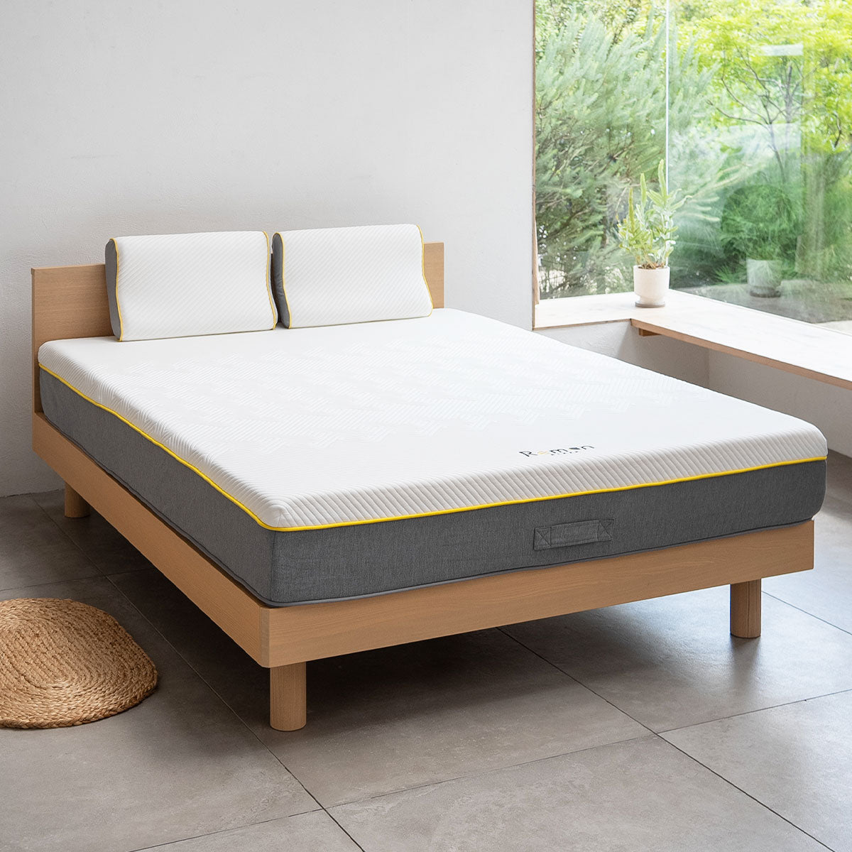 REMONマットレス α アルファ ダブルサイズ 極厚 22cm 3層構造 低ホルムアルデヒド 高反発ウレタン 取っ手付き