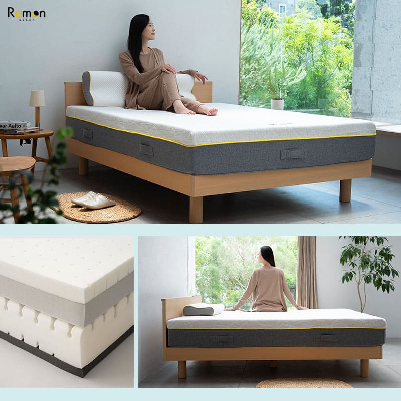 REMONマットレス β ベータ シングルサイズ 極厚 25cm 4層構造 低ホルムアルデヒド 低反発ウレタン 高反発ウレタン 取っ手付き