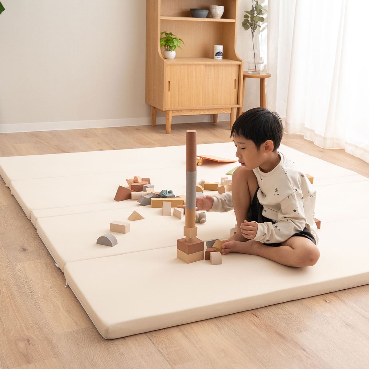 プレイマット シームレス 折りたたみ 幅140cm 幅180cm 幅200cm 大判 ベビーマット サークルマット クッションマット お昼寝 マット ラグ 撥水カバー 騒音緩和 へたりにくい